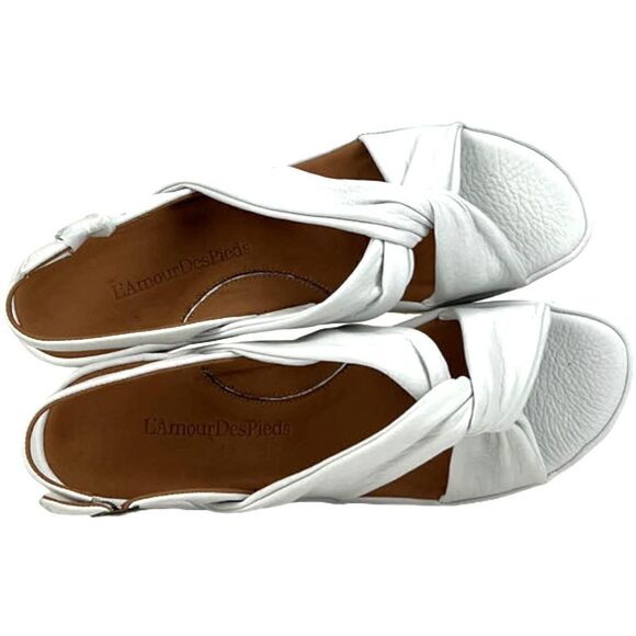 New Women L'Amour Des Pieds Amiens White Leather Lamba Platform Sandals US 11 - Picture 8 of 9